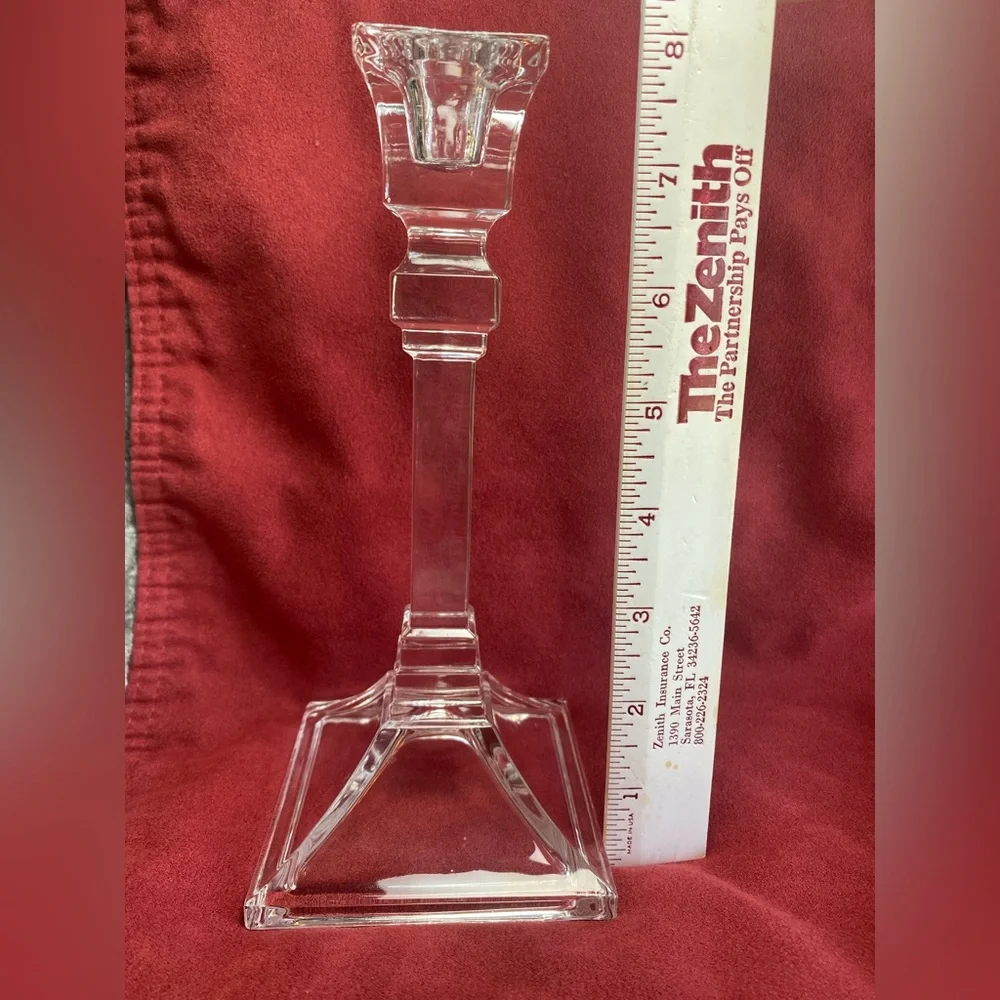 Pair of Glass Candlestick Holders